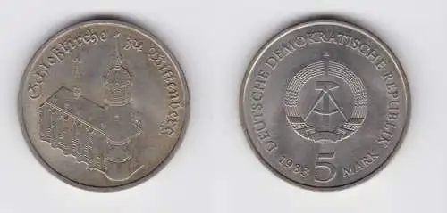 DDR Gedenk Münze 5 Mark Schloßkirche zu Wittenberg 1983 fast vorzüglich (136604)