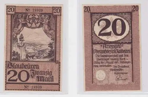 20 Mark Banknote Amtskörperschaft Blaubeuren 1.8.1919 (126371)