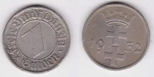 1 Gulden Nickel Münze Freie Stadt Danzig 1932 (118475)