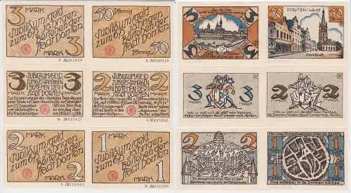 6 Banknoten Notgeld 675 Jahre Stadt Dorsten o.D. (1922) (122769)