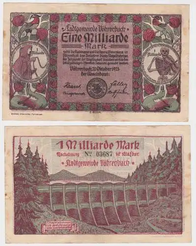 1 Milliarde Mark Banknote Stadtgemeinde Vöhrenbach 20.10.1923 (121783)