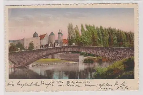 60647 Ak Wurzen in Sachsen - Mühlgrabenbrücke 1940