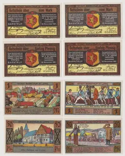 4 Banknoten Notgeld Stadt Barntrup 20.11.1921 (154710)