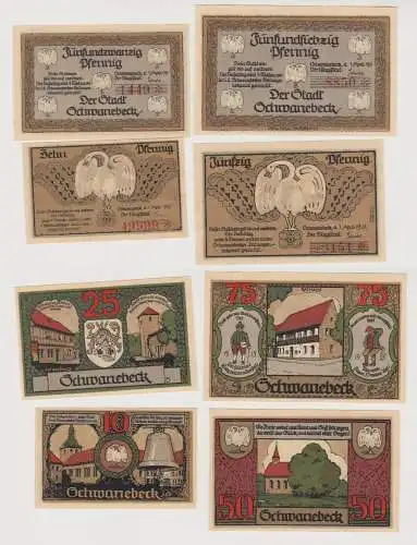 Notgeld Banknoten Schwanebeck 1921, 10-25-50-75 Pfennig (153972)