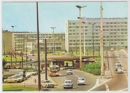 89918 Ak Halle an der Saale Ernst Thälmann Platz mit Hochstraße 1977