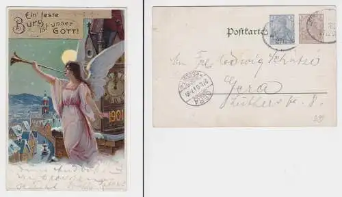 07356 DR Ganzsachen Postkarte PP18/ C2 Glückwunsch zur Jahreswende 1900