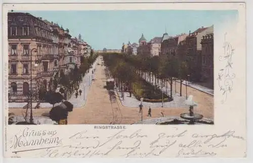 60285 Ak Gruß aus Mannheim Ringstraße 1898
