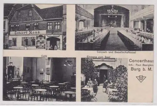 37416 Mehrbild Ak Burg bei Magdeburg Concerthaus Paul Basigkow 1915