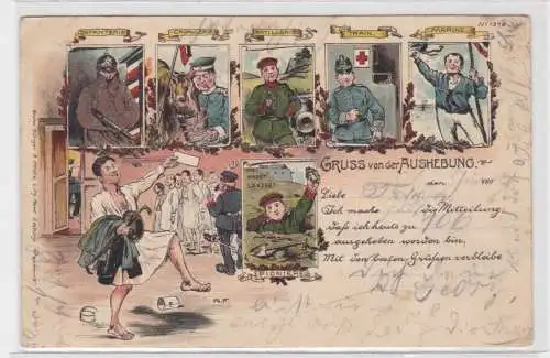 10618 Militär Humor Ak Gruß von der Aushebung 1899