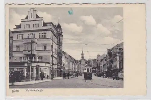 43296 Ak Gera Heinrichstraße mit Strassenbahn um 1930