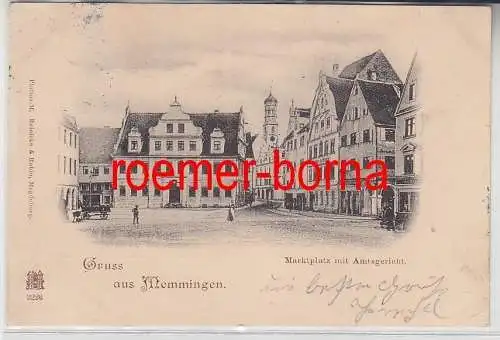 74750 Mehrbild Ak Gruß aus Memmingen Marktplatz mit Amtsgericht 1898