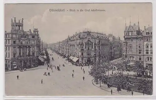 87888 AK Düsseldorf - Blick in die Graf Adolfstrasse, Straßenansicht 1911