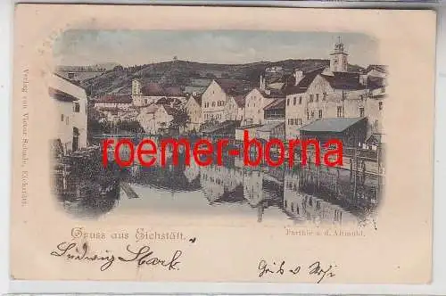 79087 Ak Gruss aus Eichstätt Parthie a.d. Altmühl 1899