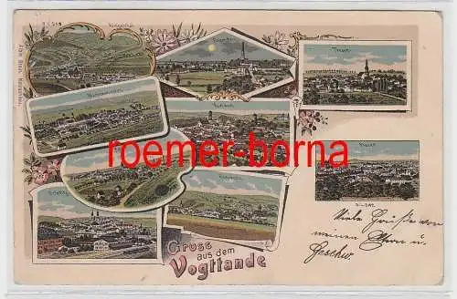 76264 Ak Lithografie Gruss aus dem Vogtlande 1907