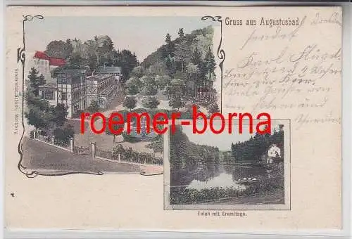 77181 Ak Lithografie Gruss aus Augustusbad 1902