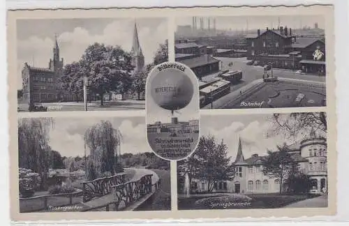 89876 Mehrbild Ak Bitterfeld Industriegelände, Ballon, Bahnhof usw.  um 1940