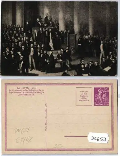 31653 DR Ganzsachen Postkarte PP65/C1/02 Nationalversammlung Frankfurt a.M. 1923