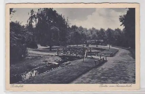 75168 Ak Bitterfeld Partie am Seerosenteich um 1940