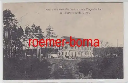 77463 Ak Gruß aus dem Gasthaus zu den Ziegenböcken bei Klosterlausnitz 1910