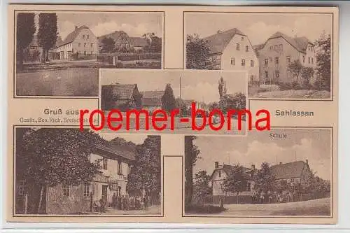 76573 Mehrbild Ak Gruß aus Sahlassan Gasthof, Schule usw. um 1920
