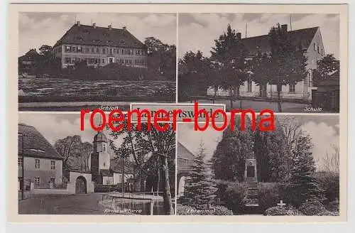 76441 Mehrbild Ak Lampertswalde Schloß, Schule, Kirche, Pfarre, Ehrenmal um 1940