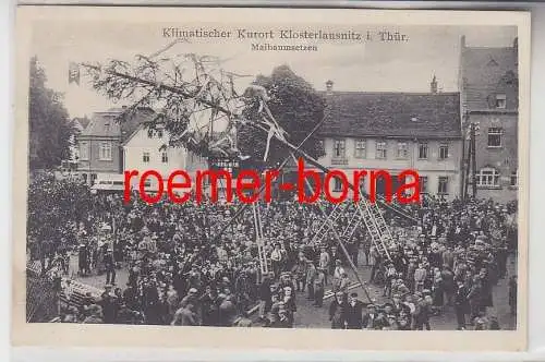 78142 Ak Klosterlausnitz in Thüringen Maibaumsetzen um 1930