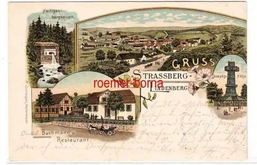 77111 Ak Lithographie Gruß aus Strassberg Lindenberg 1899