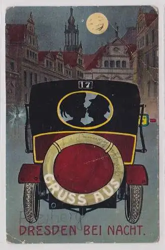 79070 Humor Ak Gruß aus Dresden bei Nacht 1927