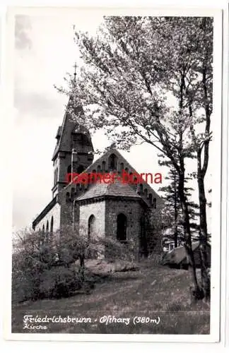 77828 Ak Friedrichsbrunn Ostharz (580 m) Kirche um 1950