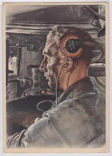 90157 Künstler AK W. Willrich "Der Panzerfahrer" 1945