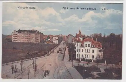 53971 Ak Leipzig-Mockau Blick vom Rathaus auf Schule und Villen um 1920