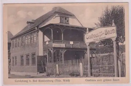91912 Ak Cardobang bei Bad Blankenburg Gasthaus zum grünen Baum um 1930