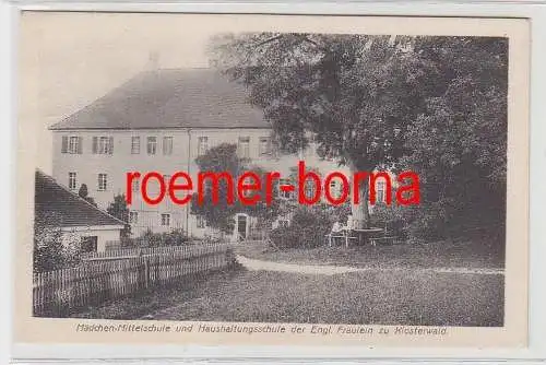 77141 Ak Mädchen-Mittelschule u. Haushaltungsschule zu Klosterwald 1914