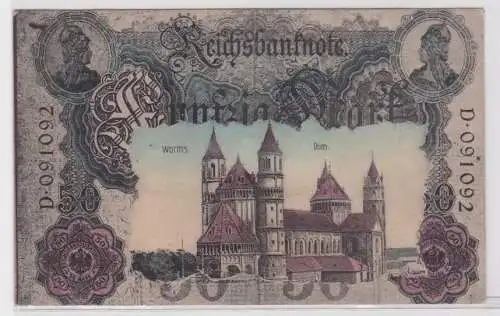 92781 Banknoten Ak Worms Dom 1910