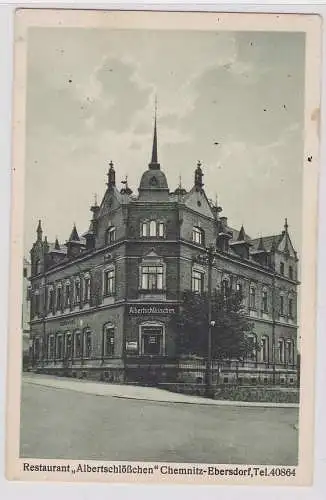 91337 AK Restaurant "Albertschlößchen" Chemnitz- Ebersdorf um 1930