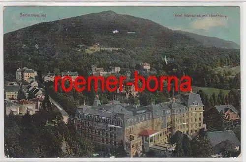 14580 Ak Badenweiler Hotel Römerbad mit Hochblauen 1913