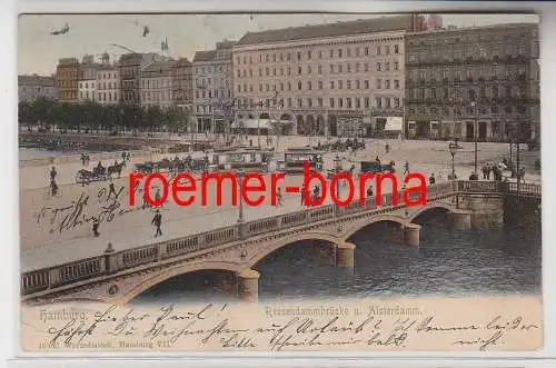 75065 Ak Hamburg Reesendammbrücke u. Alsterdamm 1902