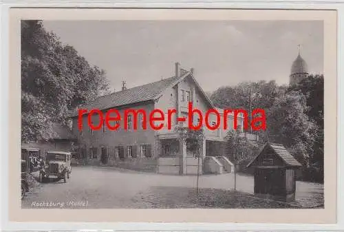73531 Ak Rochsburg (Mulde) Gasthaus mit Autos davor um 1940