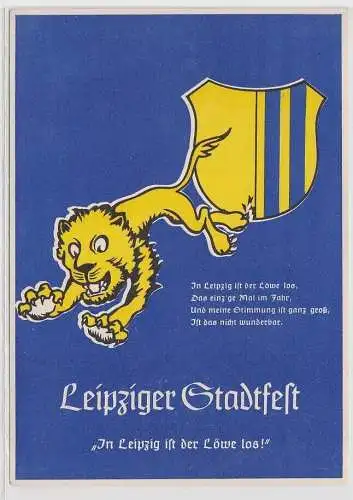 61291 Ak Leipziger Stadtfest "In Leipzig ist der Löwe los!" 1939