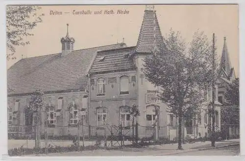 77965 AK Velten - Turnhalle und Katholische Kirche um 1920