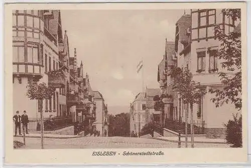 11674 AK Eisleben - Schönerstedtstraße, Straßenansicht mit Fachwerkbauten 1910