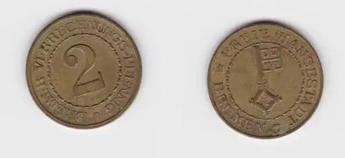 2 Bremer Verrechnungs Pfennig Messing Münze vz (154979)