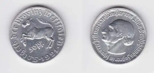 50 Pfennig Not Münze Provinz Westfalen 1921 Jäger N9 (156282)