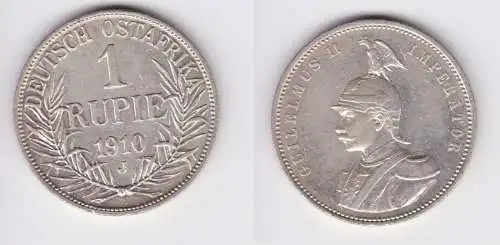 1 Rupie Silber Münze Deutsch Ost Afrika 1910 J f.vz (155858)