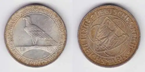 3 Mark Silbermünze Der Rhein 1930 A vz (155637)