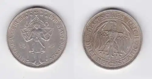 Silber Münze 3 Mark 1000 Jahre Stadt Meißen 1929 E ss+ (156175)