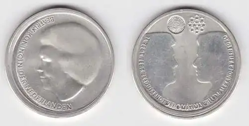 10 Euro Münzen Niederlande Hochzeit Prinz Willem 2002 vz/Stgl. (155088)