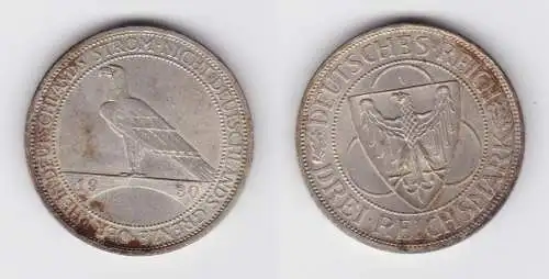 3 Mark Silbermünze Der Rhein 1930 A vz (155381)