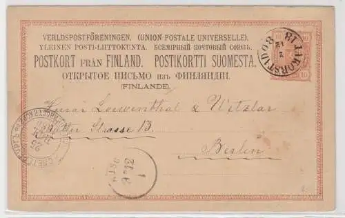 24561 alte Ganzsachen Karte Finnland 10 Penni 1880 nach Berlin