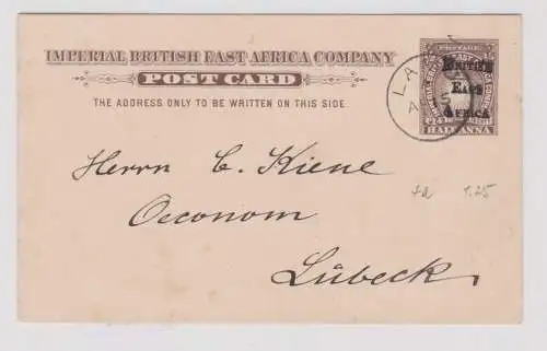 907346 Ganzsachen Postkarte Imperial British East Africa Company Lamu 1896